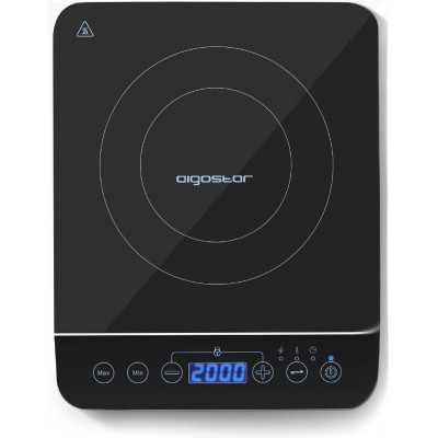 77,95 € Envío gratis | Electrodoméstico de cocina Aigostar 2000W 37×28 cm. Set de cocina inteligente PMMA. Color negro