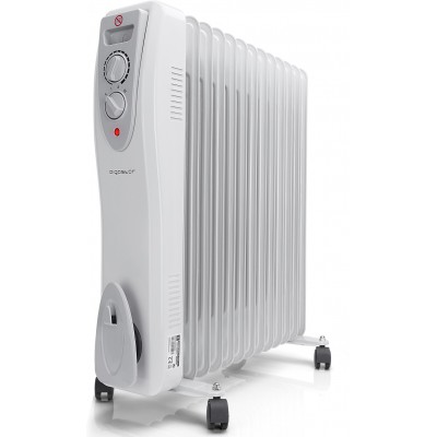 Calefactor Aigostar 3000W 62×60 cm. Radiador de aceite con 13 elementos Color gris