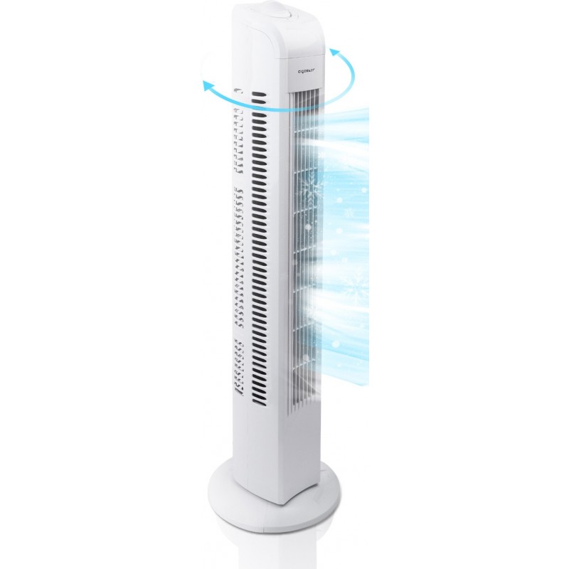 Pedestal fan Aigostar 50W 77×22 cm. Oscillating tower. carrying handle Pmma and polycarbonate. White Color