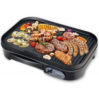 Elettrodomestico da cucina Aigostar 1800W 41×28 cm. Grill e piastra elettrica Alluminio e Plastica. Colore nero