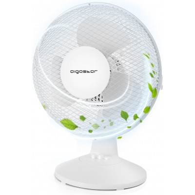 Ventilatore in piedi Aigostar 30W 39×28 cm. Ventilatore da tavolo PMMA. Colore bianca