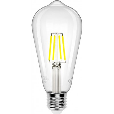 8,95 € Free Shipping | 5 units box LED light bulb Aigostar 4W E27 LED ST64 6500K Cold light. Ø 6 cm. LED filament bulb Crystal