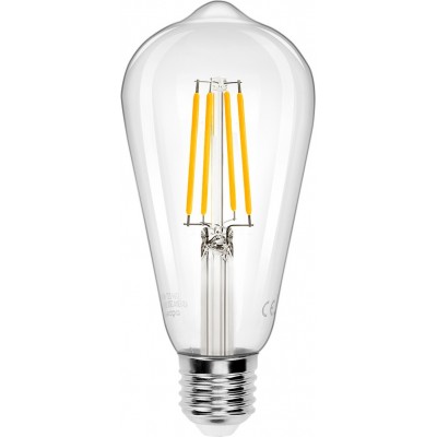 9,95 € Free Shipping | 5 units box LED light bulb Aigostar 8W E27 LED ST64 2700K Very warm light. Ø 6 cm. LED filament bulb Crystal