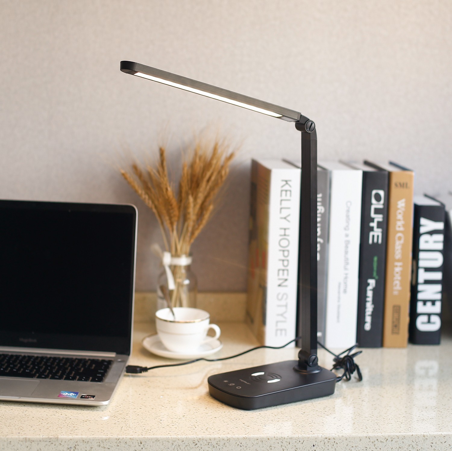 25,95 € Free Shipping | Desk lamp Aigostar 5W 36×36 cm. LED table lamp. folding lamp Polycarbonate. Black Color