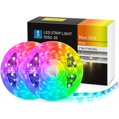 17,95 € Free Shipping | LED strip and hose Aigostar 36W 500×1 cm. Low Voltage RGB LED Strip Light Pmma