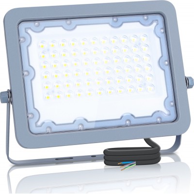 12,95 € Kostenloser Versand | Hochwasser und Scheinwerfer Aigostar 50W 6500K Kaltes Licht. 21×16 cm. Wasserdichter LED-Strahler Aluminium. Grau Farbe