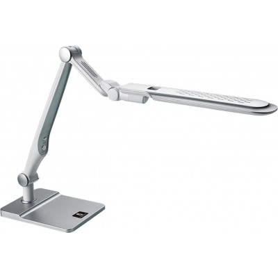 Lampada de escritorio Aigostar 10W 94×22 cm. Candeeiro de mesa LED regulável Policarbonato. Cor prata