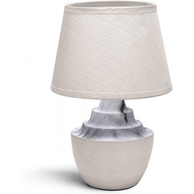 12,95 € Free Shipping | Table lamp Aigostar 40W 29×20 cm. fabric shade Ceramic. Brown Color