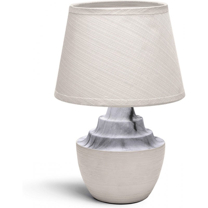 17,95 € Spedizione Gratuita | Lampada da tavolo Aigostar 40W 29×20 cm. paralume in tessuto Ceramica. Colore marrone