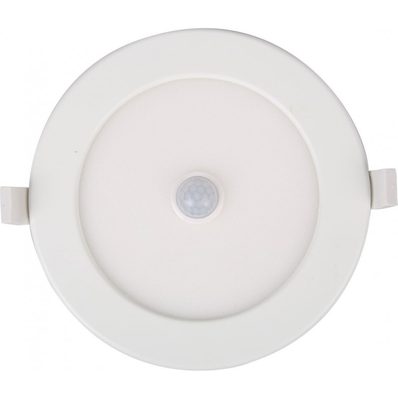 8,95 € Envoi gratuit | Éclairage encastré Aigostar 12W 3000K Lumière chaude. Ø 17 cm. Downlight LED ultra-mince avec capteur de détection de mouvement Aluminium et polycarbonate. Couleur blanc