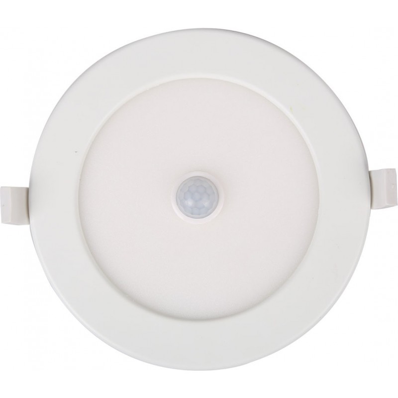 8,95 € Free Shipping | Recessed lighting Aigostar 12W 3000K Warm light. Round Shape Ø 17 cm. Ultra-thin LED downlight with motion detection sensor Aluminum and Polycarbonate. White Color