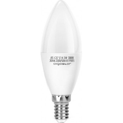 3,95 € Free Shipping | 5 units box LED light bulb Aigostar 3W E14 LED C37 3000K Warm light. Ø 3 cm. LED candle White Color
