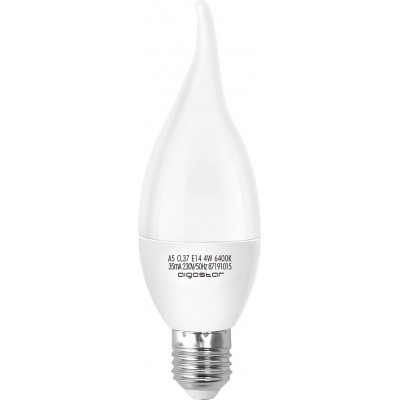 5,95 € Free Shipping | 5 units box LED light bulb Aigostar 4W E14 LED Ø 3 cm. LED candle White Color