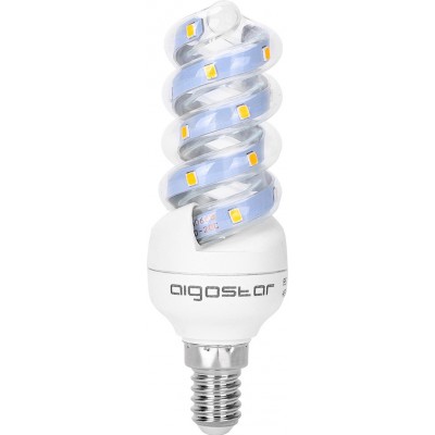 15,95 € Envio grátis | Caixa de 5 unidades Lâmpada LED Aigostar 7W E14 LED 3000K Luz quente. 12 cm. Espiral LED