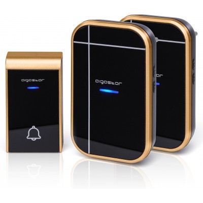 Caja de 5 unidades Electrodoméstico de hogar Aigostar 0.6W Timbre digital inalámbrico AC ABS y Acrílico. Color dorado y negro