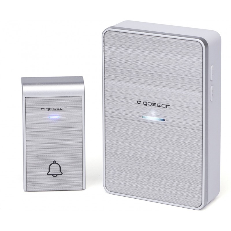 48,95 € Free Shipping | 8 units box Home appliance Aigostar 0.3W Wireless door bell Abs and acrylic. Silver Color