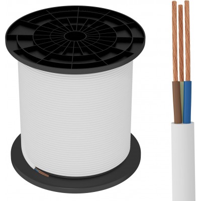 112,95 € Бесплатная доставка | Осветительная арматура Aigostar 15000 cm. Электрический кабель-шланг 3x 0,75 мм. 150 метров Белый Цвет
