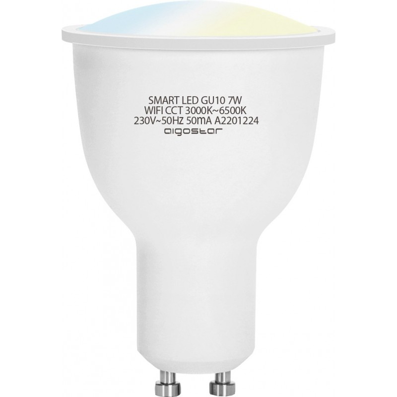 24,95 € Free Shipping | 5 units box Remote control LED bulb Aigostar 7W GU10 LED Ø 5 cm. Smart Wi-Fi LEDs PMMA and Polycarbonate. White Color