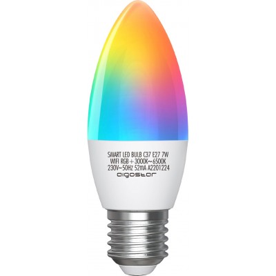 25,95 € Kostenloser Versand | 5 Einheiten Box Fernbedienung LED-Lampe Aigostar 7W E27 Ø 3 cm. Intelligente Wi-Fi-LEDs PMMA und Polycarbonat. Weiß Farbe