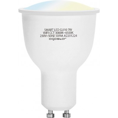 Fernbedienung LED-Lampe Aigostar 7W GU10 LED Ø 5 cm. Intelligente LEDs. W-lan. Dimmbar. Kompatibel mit Alexa und Google Home Pmma und polycarbonat. Weiß Farbe