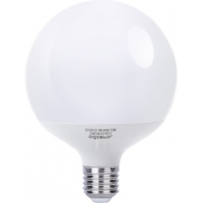 16,95 € Free Shipping | 3 units box LED light bulb Aigostar 18W E27 Spherical Shape Ø 12 cm. led balloon Pmma and polycarbonate. White Color