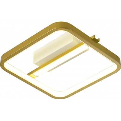 Ceiling lamp 20W 4000K Neutral light. Square Shape 25×25 cm. White and golden Color