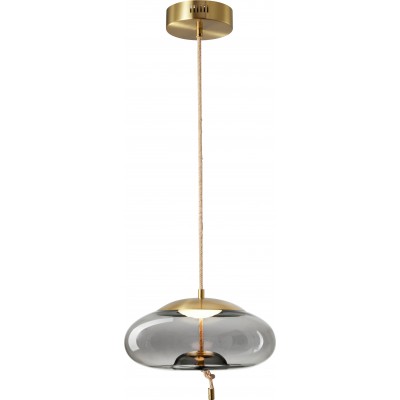 Hanging lamp 18W 4000K Neutral light. Round Shape Leather. Gray Color