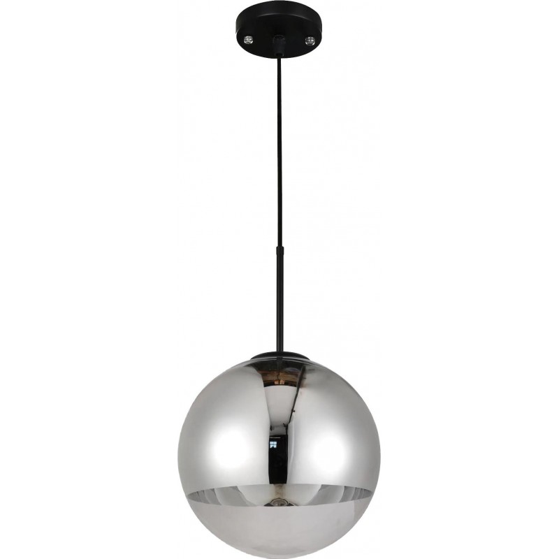 37,95 € Бесплатная доставка | Подвесной светильник Сферический Форма Ø 20 cm. Кристалл. Серый Цвет