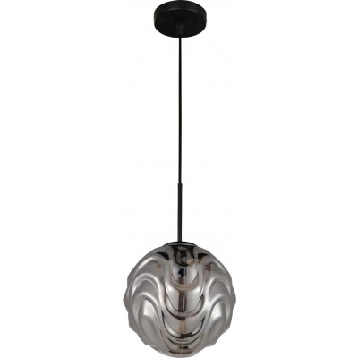 75,95 € Free Shipping | Hanging lamp Spherical Shape Ø 30 cm. Crystal. Gray Color