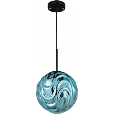 75,95 € Free Shipping | Hanging lamp Spherical Shape Ø 30 cm. Crystal. Blue Color