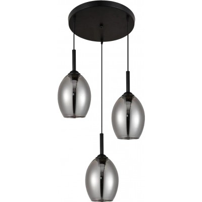 Подвесной светильник Овал Форма Ø 20 cm. Кристалл. Серый Цвет