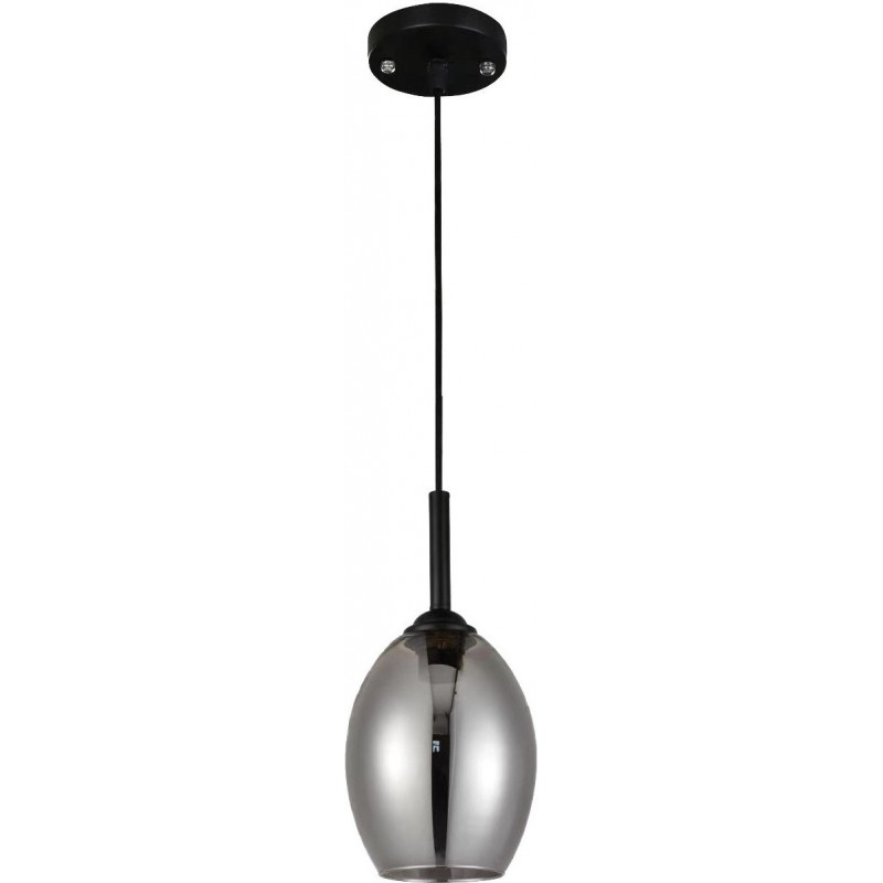 36,95 € Бесплатная доставка | Подвесной светильник Овал Форма Ø 20 cm. Кристалл. Серый Цвет