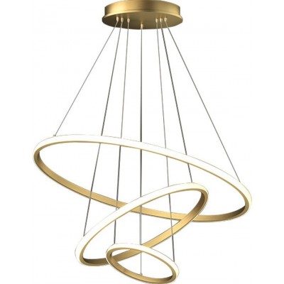 Lampada a sospensione 150W Forma Rotonda 120×60 cm. Telecomando Colore d'oro