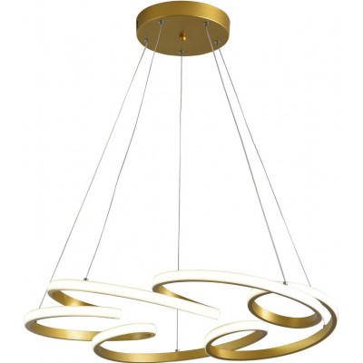 288,95 € Free Shipping | Hanging lamp 78W Round Shape 120×65 cm. Remote control Golden Color