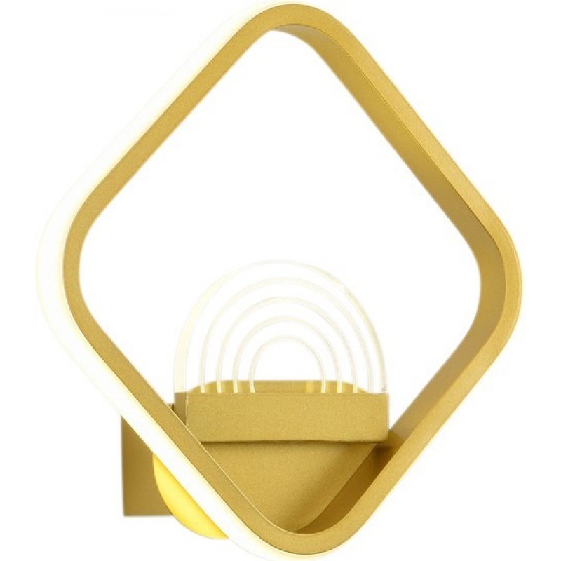 55,95 € Envio grátis | Luz de parede interna 18W 4000K Luz neutra. Forma Retangular 23×23 cm. Cor dourado