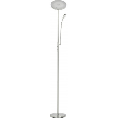 Floor lamp 30W 3000K Warm light. Extended Shape 180 cm. Hand regulator. Remote control Plated chrome Color