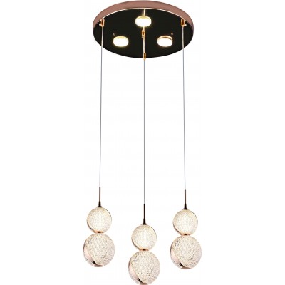206,95 € Free Shipping | Hanging lamp 107W Spherical Shape Ø 30 cm. Remote control Golden Color