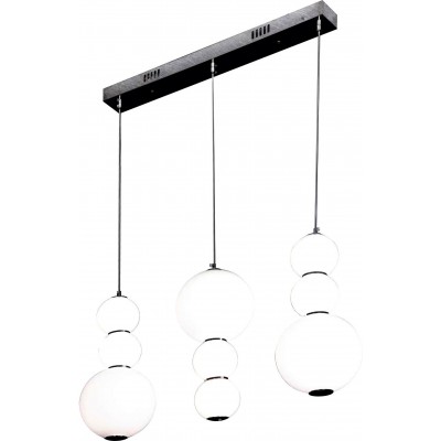 228,95 € Free Shipping | Hanging lamp 180W Spherical Shape 100×60 cm. Remote control Plated chrome Color