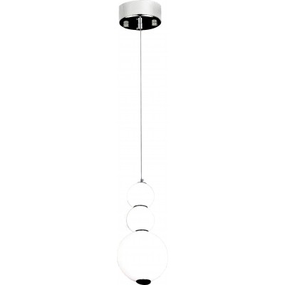 Lámpara colgante 60W Forma Esférica Ø 12 cm. Regulable Color cromado