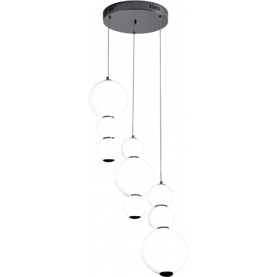 Lámpara colgante 180W Forma Esférica Ø 30 cm. Mando a distancia Color cromado