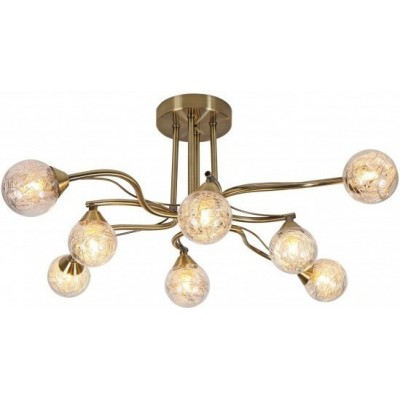 133,95 € Free Shipping | Chandelier 56W 69×51 cm. 8 light points Crystal and Metal casting. Brown Color