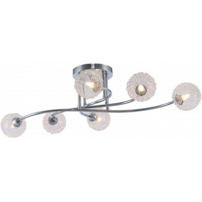 74,95 € Free Shipping | Chandelier 40W 73×48 cm. 6 light points Metal casting. Plated chrome Color