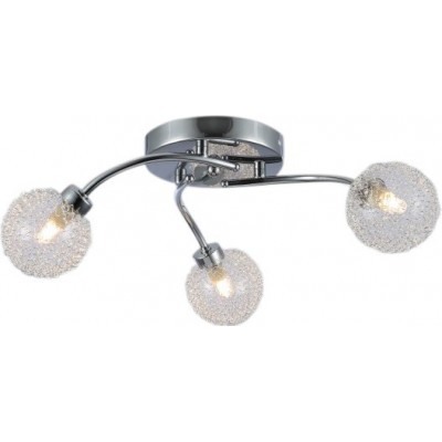 34,95 € Free Shipping | Ceiling lamp 40W 50×50 cm. 3 points of light Metal casting. Plated chrome Color