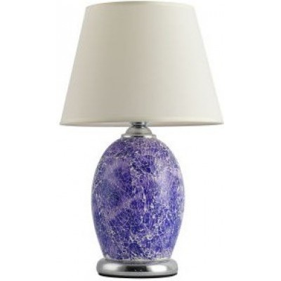 84,95 € Free Shipping | Table lamp 5W Cylindrical Shape Ø 30 cm. Metal casting and Textile. Blue Color