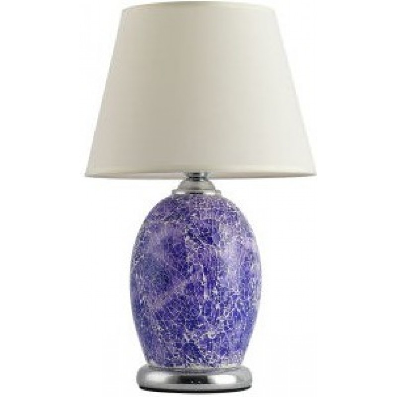 84,95 € Free Shipping | Table lamp 5W Cylindrical Shape Ø 30 cm. Metal casting and Textile. Blue Color