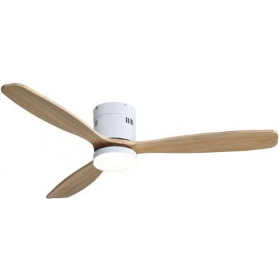 196,95 € Free Shipping | Ceiling fan with light 35W 3 blades. Remote control. Summer and winter function. DC motor Metal casting and Wood. Brown Color
