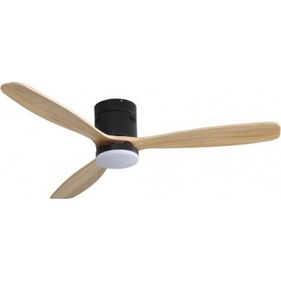 196,95 € Free Shipping | Ceiling fan with light 60W 3 blades. Remote control. Summer and winter function. DC motor Metal casting and Wood. Brown Color