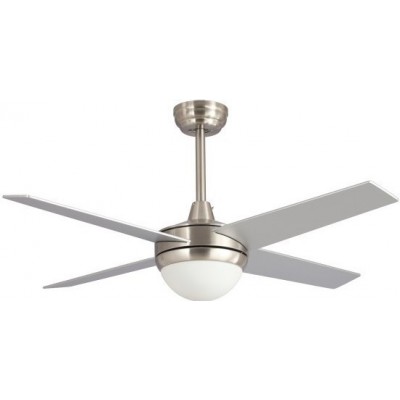 156,95 € Free Shipping | Ceiling fan with light 50W Ø 122 cm. 4 blades. Remote control. Summer and winter function. DC motor Metal casting. Gray Color