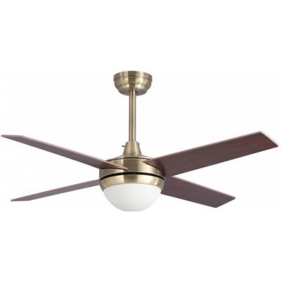156,95 € Free Shipping | Ceiling fan with light 50W Ø 122 cm. 4 blades. Remote control. Summer and winter function. DC motor Metal casting. Brown Color