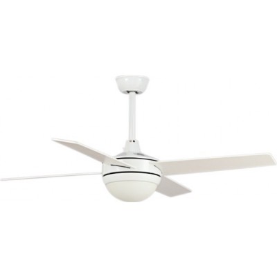 156,95 € Free Shipping | Ceiling fan with light 50W Ø 122 cm. 4 blades. Remote control. Summer and winter function. DC motor Metal casting. White Color